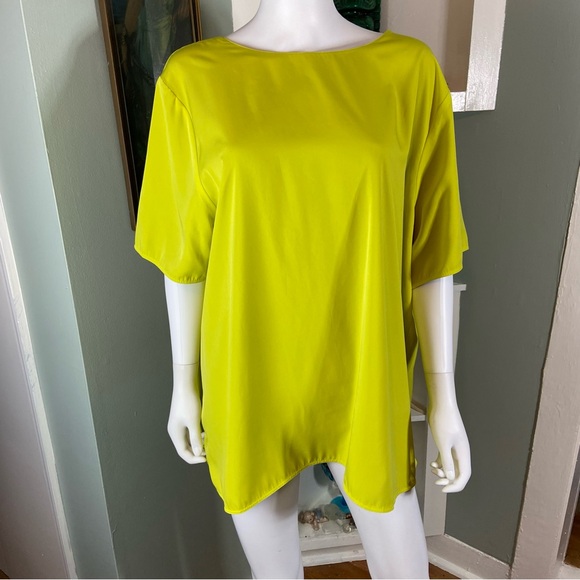 Vintage 90s Grove Avenue 22W Reversible Purple Yellow Blouse Tee Shirt Top - Picture 4 of 13
